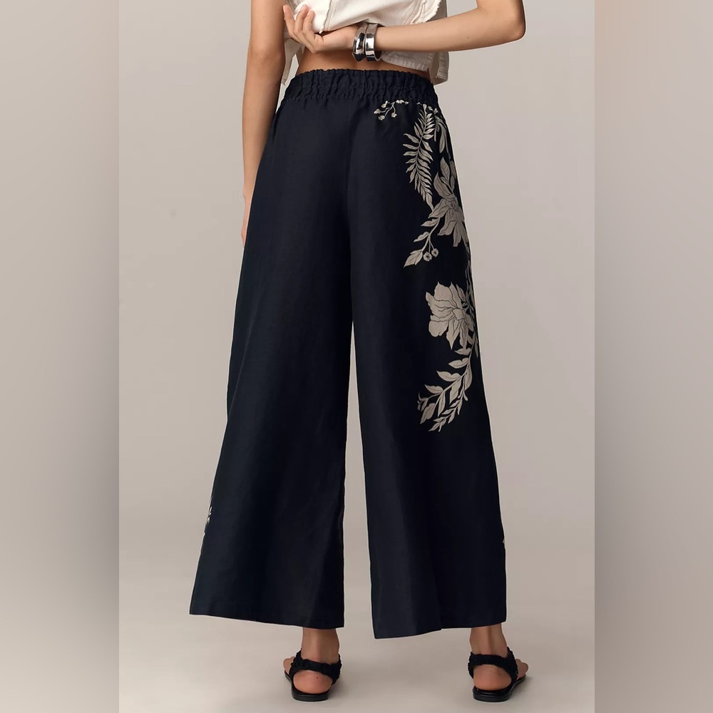 Anthroplogie The Somerset Pull-on Trousers: Printed Linen Edition - Picture 4 of 5